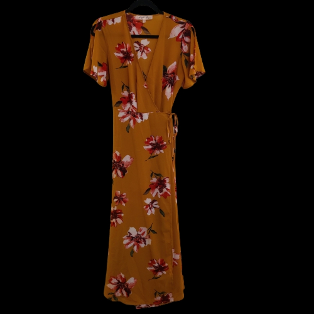 NWOT Magnolia Skye Womens Floral Maxi Wrap Dress